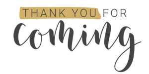 thank you for coming stylized font